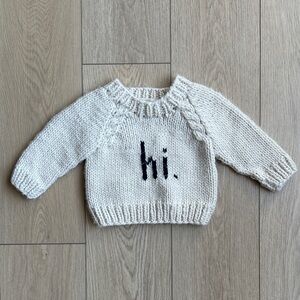 Boutique Huggalugs Knit ‘hi.’ Sweater - 6-12 months